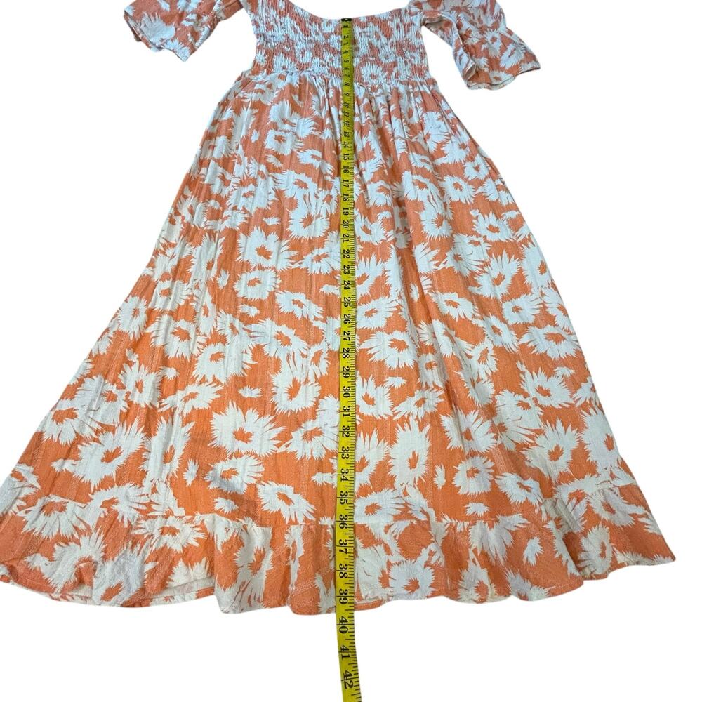 Karlie Off Shoulder Orange and White Dress - Size L - Picture 8 of 10